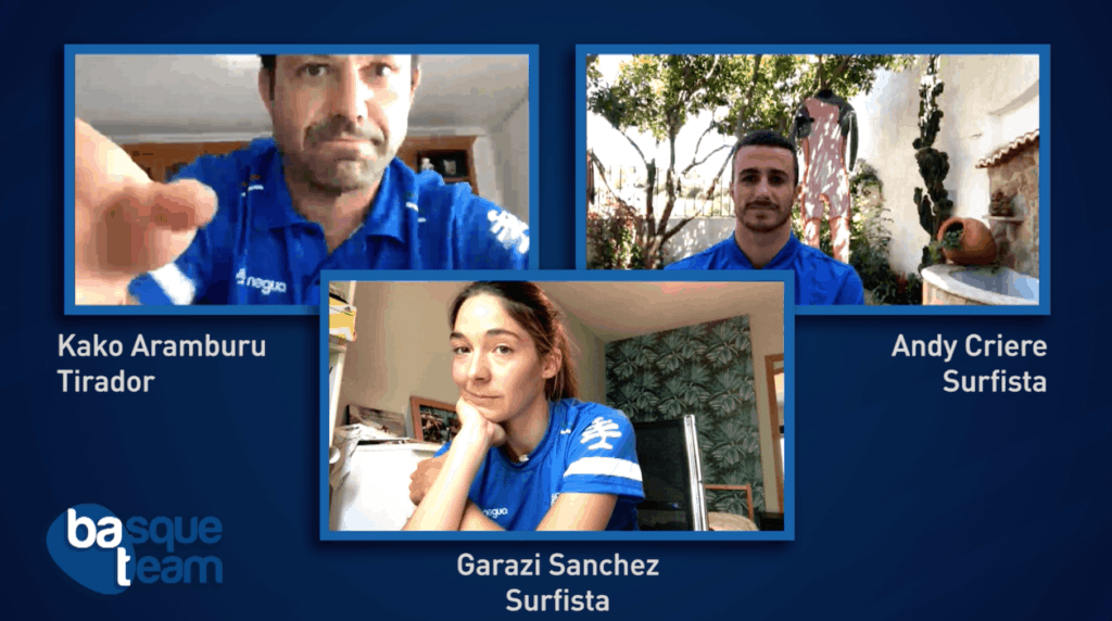 CHARLANDO CON L@S DEPORTISTAS DE BASQUE TEAM: Aramburu, Sánchez y Criere
