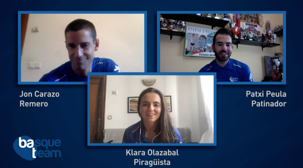 BASQUE TEAMEKO KIROLARIEKIN SOLASEAN: Carazo, Olazabal eta Peula