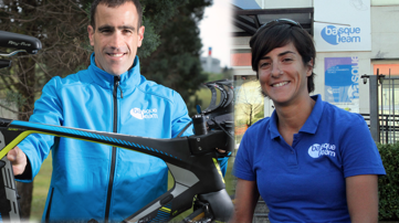 Los triatletas de Basque Team Gurutze Frades y Eneko Llanos, listos para el gran reto