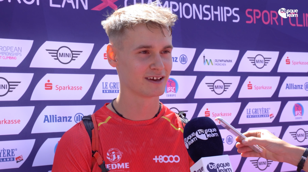 Mikel Linacisoro Basque Teameko eskalatzaileak ezin izan du Municheko Europako Txapelketako finalerdietako txartela lortu