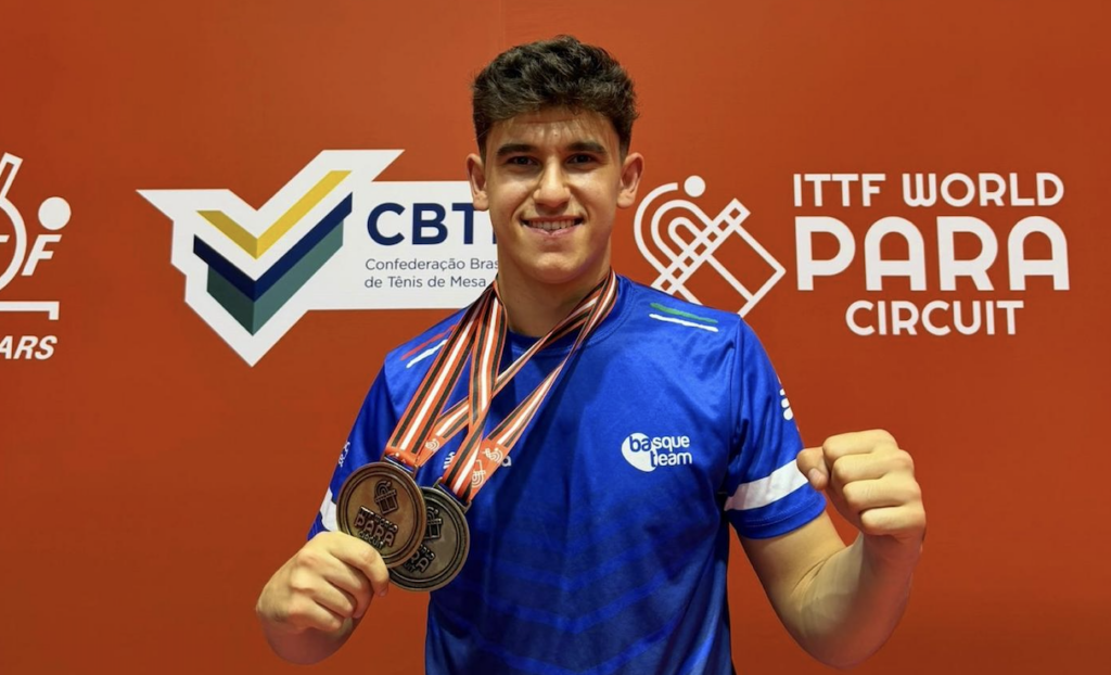 Ander Cepas, jugador de tenis de mesa de Basque Team, gana dos oros en la ITTF World Para Challenger de Sao Paulo